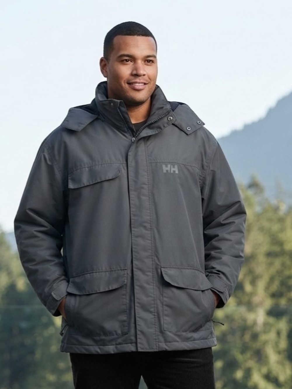 Helly Hansen Men's Gray Insulated Hooded Jacket Size XXL
